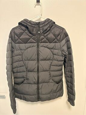 Lightweight Black Quilted Hooded Puffer Jacket/Another Mile/ Slim fit